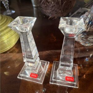 Elegant Crystal Candlesticks rare full lead Austria Valentines Day?